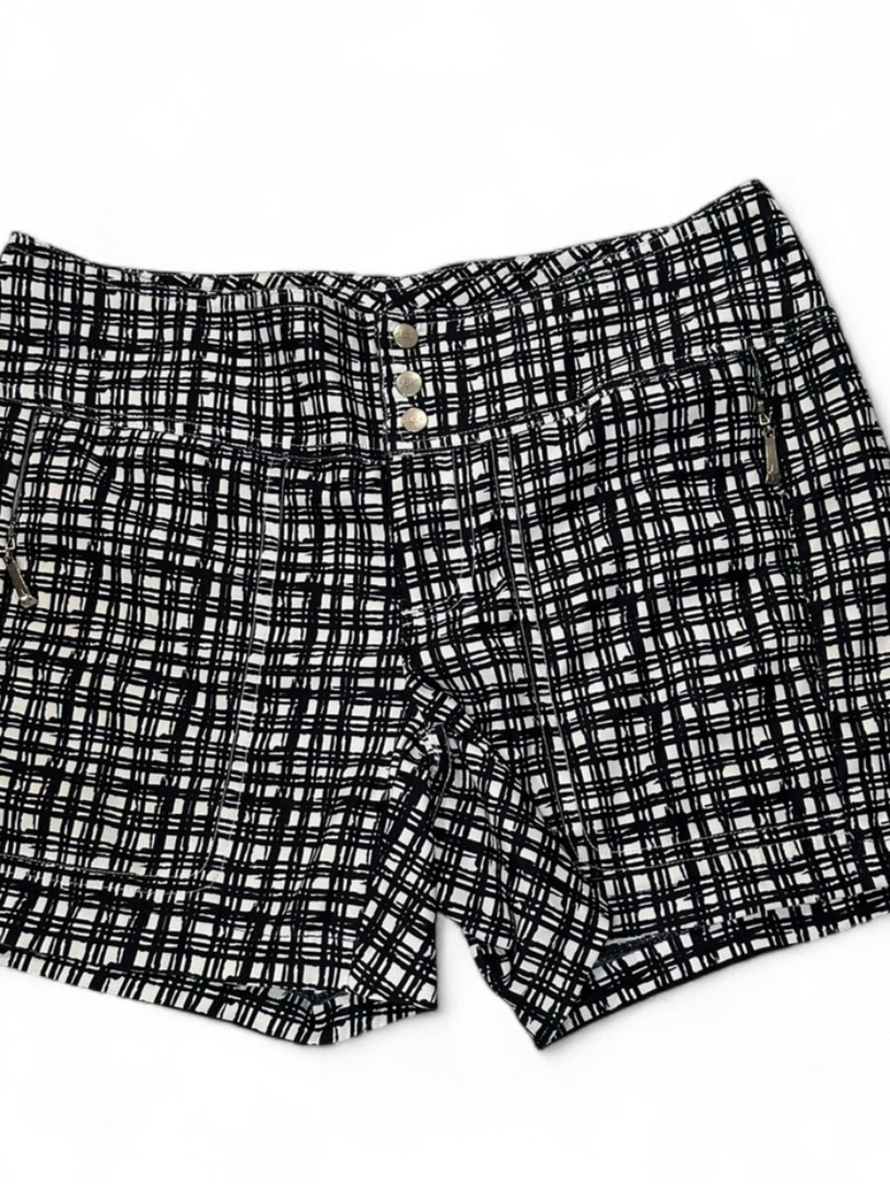 Jofit Black & White Plaid High-Waist Women’s Shorts
